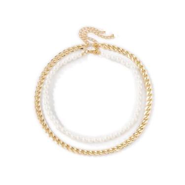 Imagem de LILOLILO Colares em camadas para mulheres, ouro, moedas, joias ocidentais, boho, moda, acessórios de vaqueira, uso diário, festa, férias, pearl layered necklaces, Latão, Sem Pedra Preciosa