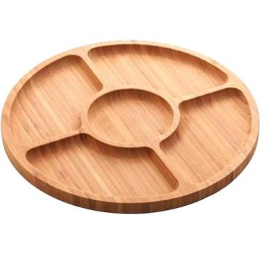 Imagem de Kit Petisqueira - Opções: Apenas Tábua, Tábua+Garfos ou Completo (c/Ramequim) - Bandeja Bambu 29cm(Gamela Redonda 19cm)