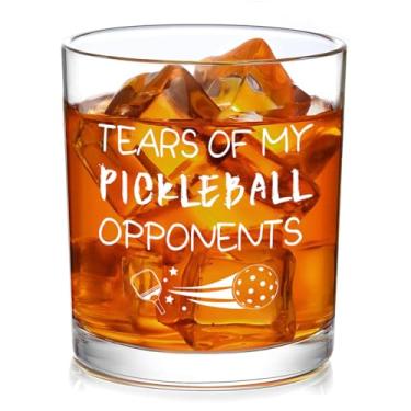 Imagem de Slugeren Pickleball Gifts, Tears of My Pickleball Opponents Copo de uísque 283 g, presentes engraçados de pickleball para homens, amantes de pickleball, amigos para aniversário, Natal