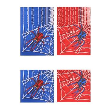 Imagem de Liiaiyter 24 Pc Red Blue Spider Napkins, Halloween Spiders Disposable Napkins - 6.5"x6.5" Spider Web Themed Cocktail Dinner Hand Towels for Festival, Birthday & Party Decoration (Blue Red Spider)