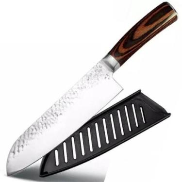 Imagem de Faca Churrasco Cozinha Profissional Aço Inox Com Bainha - Luxus