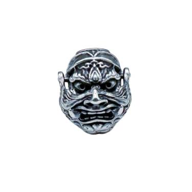 Imagem de Pingente de contas de cabeça de fantasma feito à mão com máscara de latão para entusiastas de bricolage, acessórios de berloque de contas de paracord ideais, Medium, Latão, Sem Pedra Preciosa