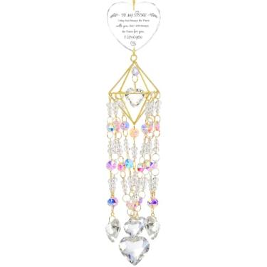 Imagem de AceOrbit Sister Thank You Gifts Apanhadores de sol de cristal para pendurar na janela, sino de vento, jardim, arco-íris, apanhadores de sol, decoração interna e externa, feitos à mão, banhado a ouro