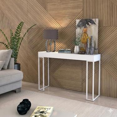 Imagem de Aparador 1,20 Planalto de Hall/Sala Minimalista e Elegante - Branco com Pés Metálico Na Cor Branca (Branco)