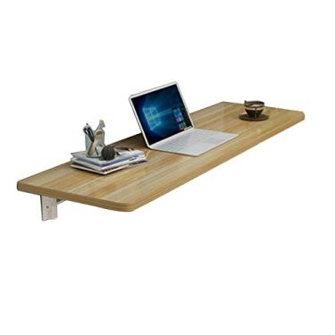 Imagem de Prateleira dobrável montada na parede mesa flutuante mesa de parede pequena mesa de madeira para escritório casa cozinha (100 x 40 cm/15,4 x 15,7 polegadas, nogueira clara)