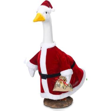 Imagem de Traje de Ganso para Varanda Decoração com Design Papai Noel Jardim 58 42 cm Festiva Tecido Premium