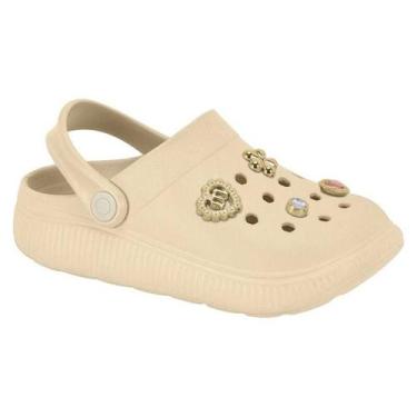 Imagem de Sandália Molekinha Clog - Infantil, Creme, 33/34