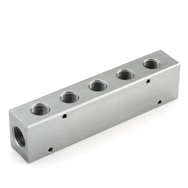 Imagem de Redrock Performance Coletor de ar, coletor de compressor de ar 5Way 7 portas, bloco de distribuição de ar do coletor pneumático (725-1208 3/10.2 cm x 1/5.1 cm NPT Ctr para Ctr1-1/5.1 cm)