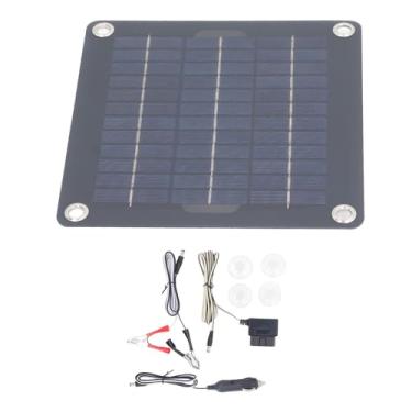Imagem de LiebeWH Kit de Painel Solar Portátil de 10 W, Mantenedor de Bateria Monocristalina Com Plugue OBD para Carro, Trailer, Barco - Carregador Solar Eficiente para Trabalho Ao Ar Livre