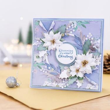 Imagem de Annchaos Matrizes de corte, estênceis de metal, ferramentas para scrapbook, molde de gravação em relevo para fazer cartões de papel, álbuns, artes e materiais de artesanato (conjunto de flores C