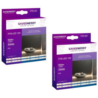 Imagem de 2 Fita LED 12V 6,5W/m 3000K 5m 60LEDs/m IP20 Save Energy