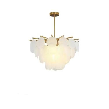 Imagem de Lustre de cristal estilo nórdico para sala de estar, iluminação moderna e minimalista para restaurante, versátil para escritório e quarto, luminária de vidro bolha famosa na internet (60cm)