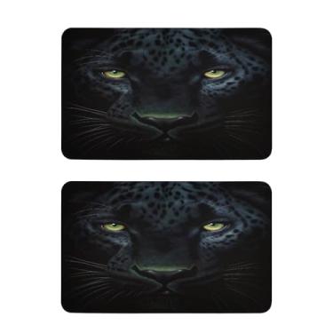 Imagem de Blueangle Conjunto de 2 ímãs de geladeira Pantera Negra Negra - Ímãs de geladeira decorativos engraçados - Seguro para lava-louças e decoração magnética durável