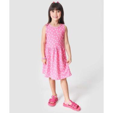 Imagem de Vestido Infantil Borboletas Sem Manga Marisa Tam 4 a 1-24019, 10, Rosa