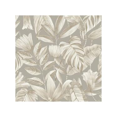 Imagem de Papel de Parede Belize Folhagem Cinza BZ3103