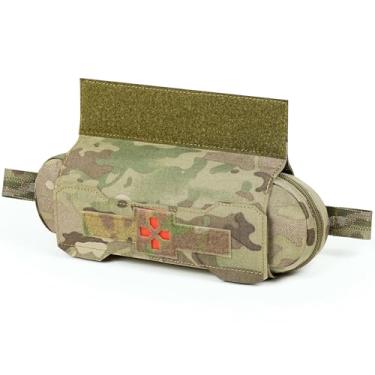 Imagem de CASONMMAX Bolsa médica, bolsa micro horizontal IFAK Roll Dangler com painel transversal para colete de airsoft tático e equipamentos...
