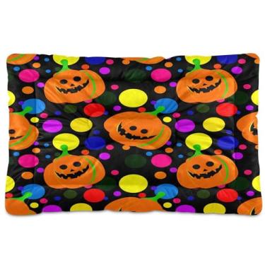 Imagem de SEHANY Cama de Halloween Pumpkins para cães e gatos com fundo antiderrapante, cama de canil, colchão macio para animais de estimação, lavável para cães pequenos, médios e grandes, gatos, 61 x 45 cm