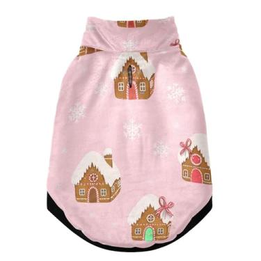 Imagem de SEHANY Casaco de Natal de gengibre para cães pequenos, superquente, à prova de vento, jaqueta de inverno, macia, aconchegante para animais de estimação, moletom para clima frio na neve com furo na