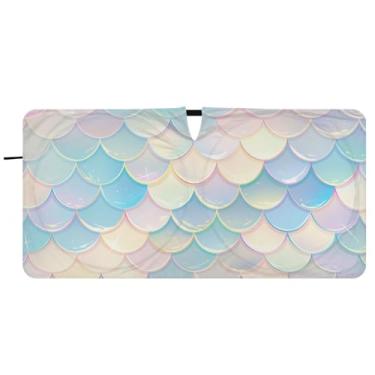 Imagem de Blueangle Sereia Balanças Para-brisas Guarda-sol - 149.9 cm x 76.2 cm Dobrável Carro Frontal Para-sol Blocos Raios UV Viseira de Sol (833)