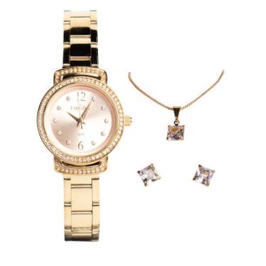Imagem de Relógio Feminino Condor CO2035NUW/K4J Kit Dourado - TECHNOS, Dourado, 
