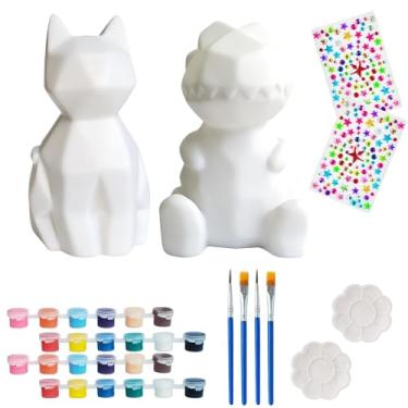 Imagem de Presente De Arte De Gato Para Crianças,Conjunto Desenho Luminoso Seguro E Divertido - Brinquedo Arte Educativo - Para Crianças Meninos E Meninas Em Casa Interior Aniversário Sala De Aula Escola E Fest