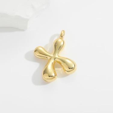 Imagem de Bandfol 3 peças de berloques de bolsa, chaveiro com inicial de bolha dourada para mulheres, porta-malas, berloques e letras (OURO-X)