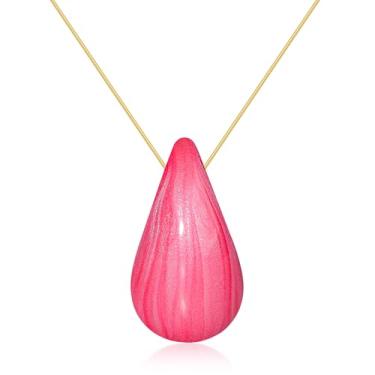 Imagem de LAYWAF Colar com pingente de ouro delicado para mulheres na moda, colar diário com gota de lágrima, leve, disponível em uma variedade de cores, Teardrop pendant necklace for women, Plástico, Sem Pedra