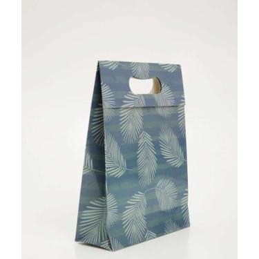 Imagem de Embalagem Presente Sacola Estampa Folhas Marisa-97035, UN, Azul