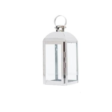 Imagem de Castiçal de lanterna de ouro rosa de aço inoxidável, suportes, suporte de vidro, decoração romântica de castiçal, M prateado 03, D