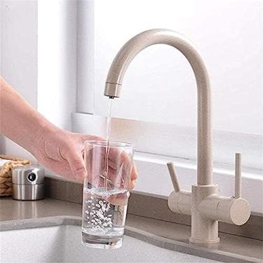 Imagem de Filtro de torneira torneira de cozinha água potável cromada montada no deck torneira misturadora rotação 360 filtro de água pura torneiras de pia de cozinha 81038