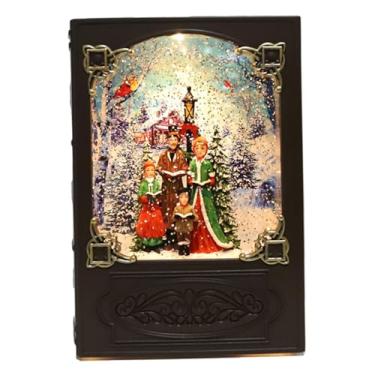 Imagem de Ｂｅｓｇａ Globo de Neve Iluminado em Forma de Livro, Decoração de Natal para Mesa, Enfeite de Mesa, Centro de Mesa, Caixa de Música, Abajur para Festas