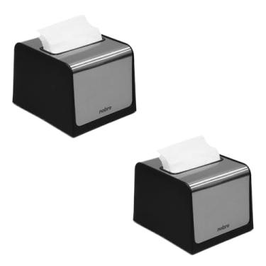 Imagem de Kit com 2 Dispenser para Guardanapo Interfolhado Preto com Acabamento Inox – Nobre