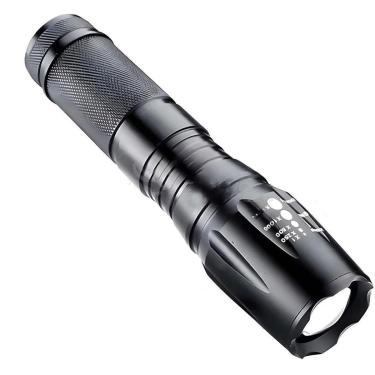 Imagem de Lanterna Militar Tática com Sinalizador Incluso Zoom Ajustável e Bateria Recarregável-Unissex