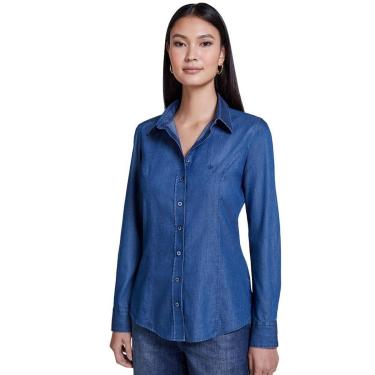 Imagem de Camisa Jeans Dudalina Slim Feminino-Feminino