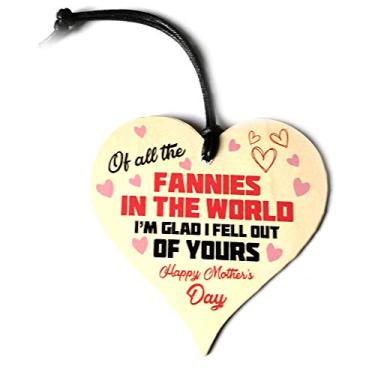 Imagem de 1 PCS Presente de Dia das Mães Adornos Coração Madeira Feitos à Mão Tags Placa Pingente Pendente Ornamentos para Mamãe D