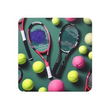 Imagem de Raquetes de tênis engraçadas e bolas de tênis imãs de geladeira para casa, cozinha, escritório, acessórios para presente diário de inauguração de casa