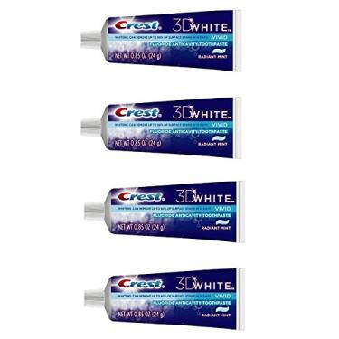 Imagem de Crest 3D White Vivid Fluoride Anticavity Toothpaste Radiant Mint 0.85 oz Travel Size (Pack of 4)