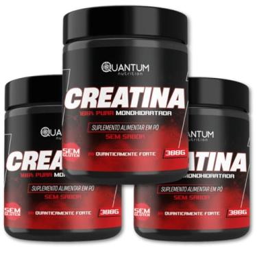 Imagem de kit 1-3 Creatina Pura Monohidratada 300g Suplemento S/Sabor Auxilia Ganho de Massa Muscular QUANTUM