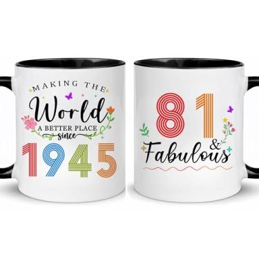 Imagem de Choinn 1945 Presentes de aniversário de 81 anos para mulheres e homens, presente de aniversário de 81 anos, caneca de café para mãe, pai, avó, vovô, ideias de presentes de aniversário de 81 anos, Dia