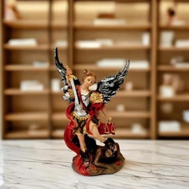 Imagem de ICE Armor 15 cm H Arcanjo Miguel com espada, estatueta, escultura, ornamento, decoração de casa/quarto, ideias de presente para inauguração de casa, feriados e aniversários, ótima adição colecionável