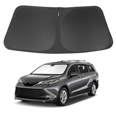 Imagem de TINGLU Para-sol para Toyota Sienna Mini Van 2021-2024 2025 2026 Acessórios Para-brisa Sombra de janela Proteção contra raios UV Capa de viseira de sol com saco de armazenamento de para-sol para
