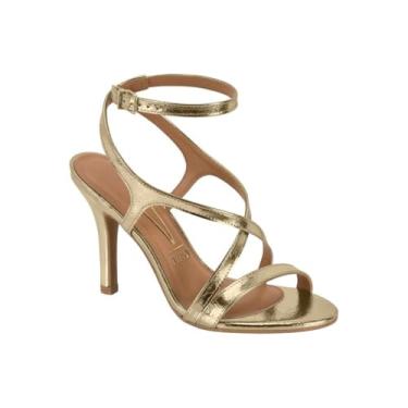 Imagem de Sandália Feminina Vizzano – Salto Alto, Elegante, Moderna e Confortável para Festa e Ocasiões Especiais (Dourado, BR, Adulto, Numérico, 36)