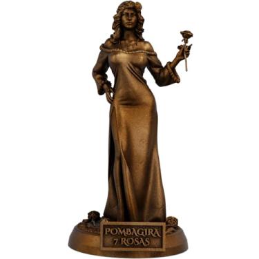Imagem de Estátua Pombagira 7 Rosas Imagem Umbanda Candomblé (Cor Cobre Antigo)