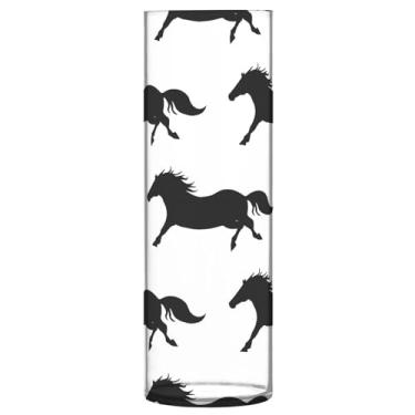 Imagem de JUZIHAI Vaso para cavalos de corrida para flores 9,9 cm x 30 cm Cilindro de plástico moderno vaso de flores para centro de mesa de casamento decoração de casa