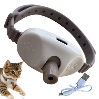 Imagem de Coleira Laser Interativa Gato Pet Brinquedo Divertido Caça Interaçao Usb Recarregavel