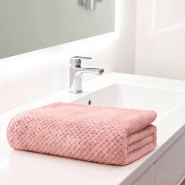 Imagem de 1 pacote de toalha de banho grande, 68 x 137 cm, microfibra macia, altamente absorvente, leve e de secagem rápida toalhas de banho para o corpo, esportes, praia, banheiro, rosa