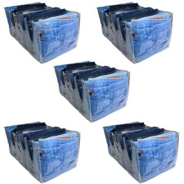 Imagem de Organizadora para Gavetas – Kit 5 Unidades Transparente | Organizador de Calças, Bermudas e Toalhas | Closet e Guarda-Roupa