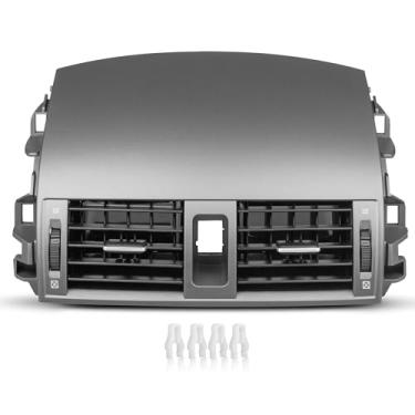 Imagem de NuIth Kit de painel de ventilação de saída de ar do painel de ar do painel central para Toyota Corolla 2008-2013, painel de ventilação de substituição do painel Corolla OE 55670-02160 55663-02060