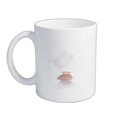 Imagem de Caneca Xícara de Café Porcelana 300ml Paisagem Montanhosa Pixelada com Pôr do Sol