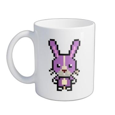Imagem de Caneca Xícara de Café Porcelana 300ml Coelho Pixel Ilustrações Vetoriais